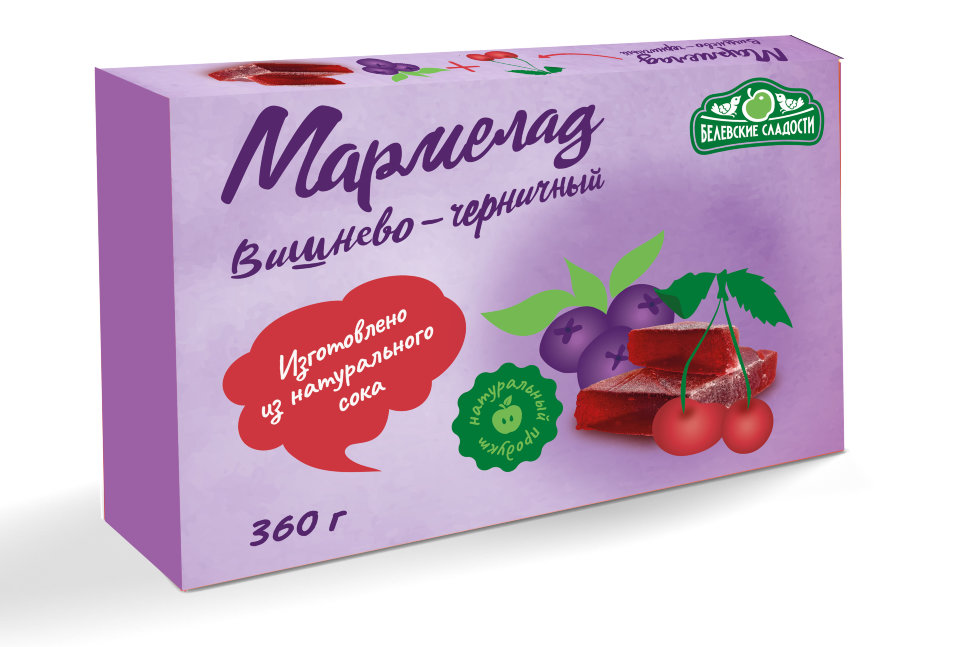  Мармелад  "Вишнево-черничный" белевский 360г   в Ливнах
