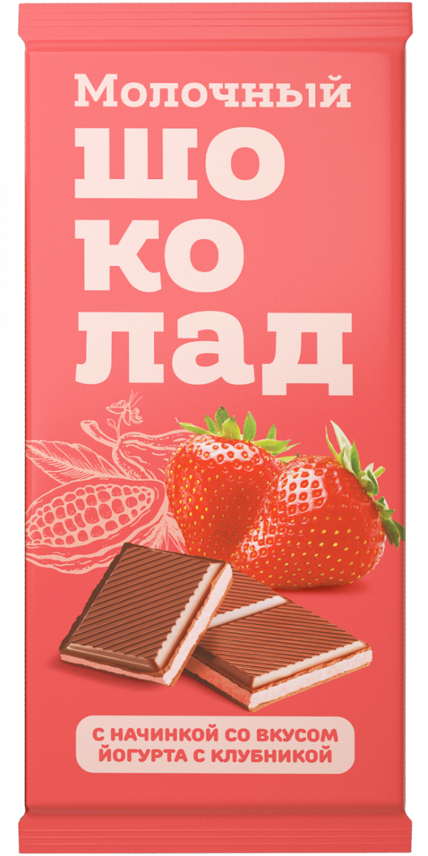 №1 Меренга Шоколад молочный с начинкой Йогурт-Клубника,(блок 24шт по 80г)   в Ливнах
