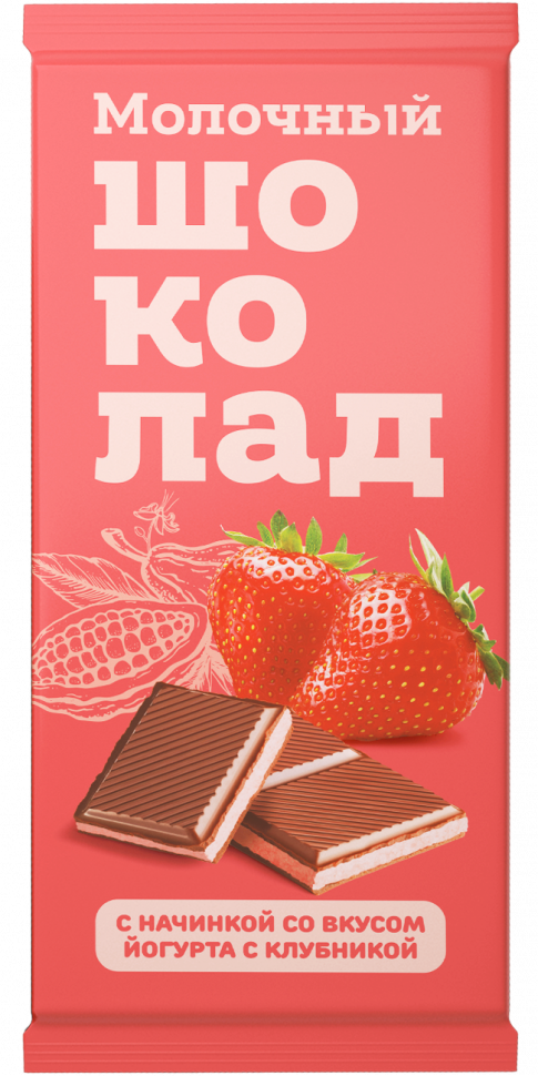  Меренга Шоколад молочный с начинкой Йогурт-Клубника,(блок 24шт по 80г)   в Ливнах