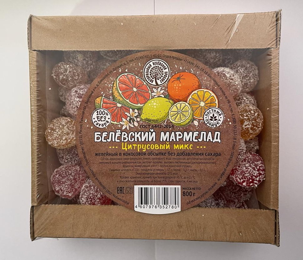  Мармелад белевский на фруктозе 800г "Цитрусовый микс"    в Ливнах