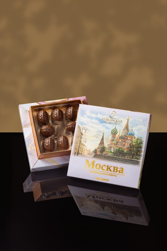  Пушкинская фабрика Конфеты Фундук-Малина (Москва), 115г(розовая коробка) в Ливнах